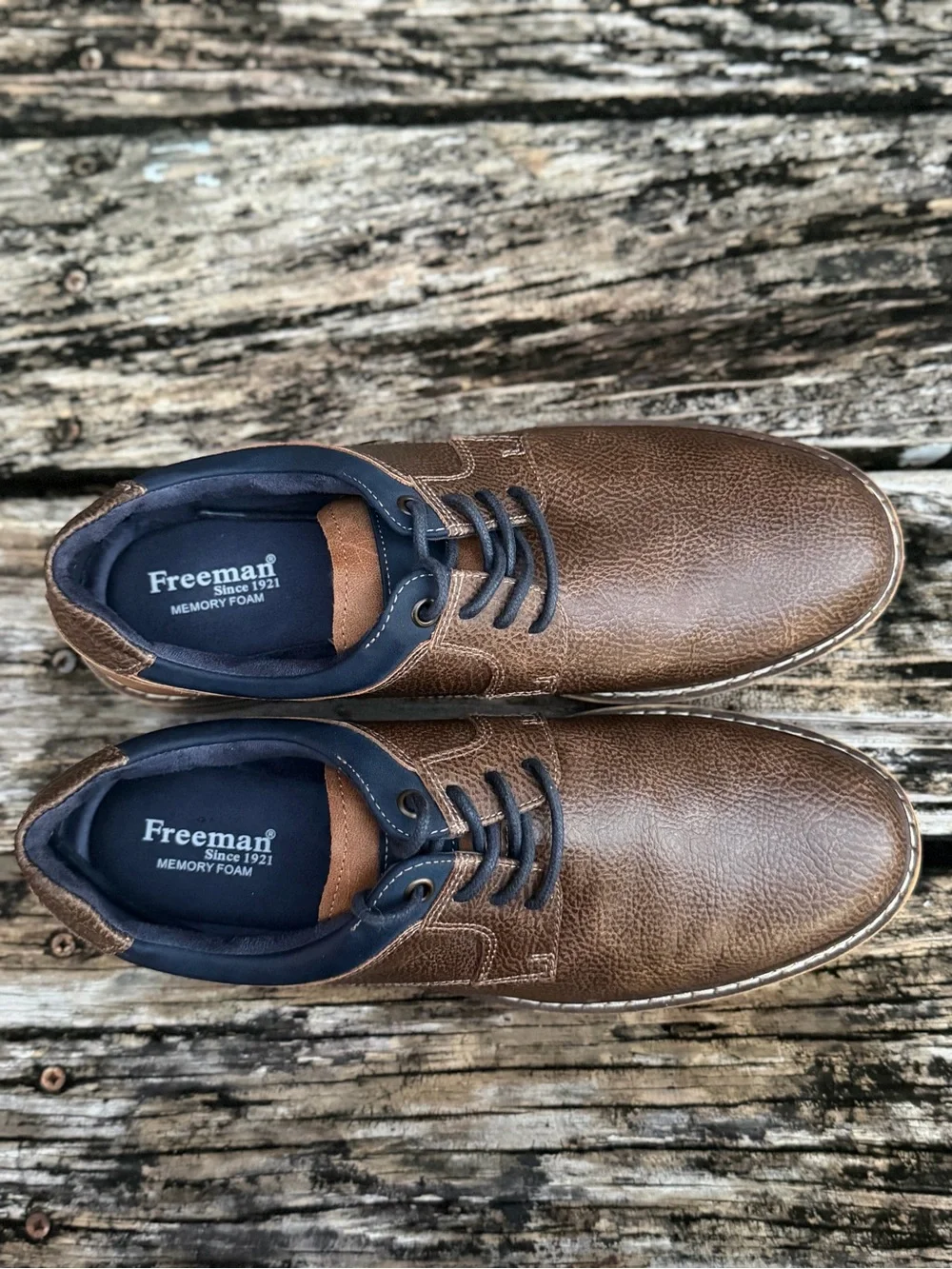 Freeman Jaxson Men’s Sz 9 Brown Casual Synthetic Leather Lace-Up Oxford Shoes P2